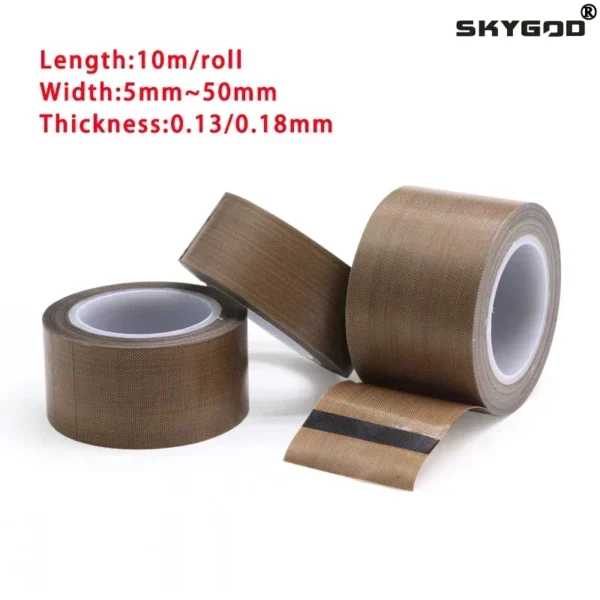 Cinta  PTFE Teflon Adhesiva Rollo 10 Metros X 3 Cm 0.18mm espesor Alta Temperatura para Máquinas de Embalaje y Sellado - Image 4