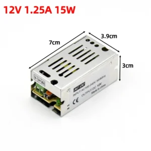 Fuente de alimentación conmutada LED 12V 1.25A 15 vatios convertidor de transformador regulado CA 110V-220V a CC 12