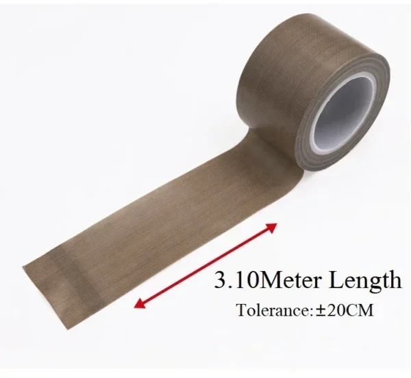 Cinta  PTFE Teflon Adhesiva Rollo 10 Metros X 3 Cm 0.18mm espesor Alta Temperatura para Máquinas de Embalaje y Sellado - Image 5