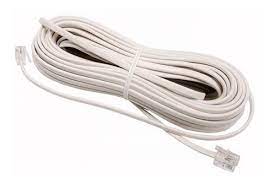 Cable Extensión De 2 Metros Para Teléfono Fijo Rj11 Blanco