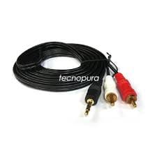 Cable De Audio Auxiliar Plus 3.5mm A Dos Rca Macho 3 Metros