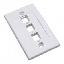 Tapa Face Plate 3 Puertos Jack Coupler Rj45 Hembra 4x2