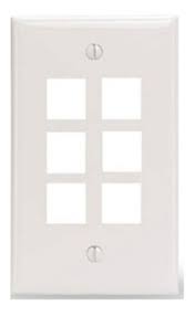 Tapa Face Plate 6 Puertos Jack Coupler Rj45 Hembra 4x2