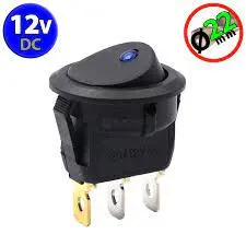Interruptor redondo On-off + Led 20 AMP 12v DC con indicador LED - Encienda y apague equipos eléctricos fácilmente.
