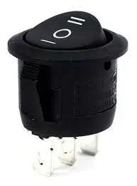 Interruptor Redondo de 3 Posiciones APDT On/off /On  KCD1 10 AMP 125 V AC  O 6 AMP  250 V  AC 23MM
