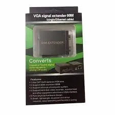 Extensor VGA a RJ45 TX Y RX 60M en Caja - Extensión de señal de video VGA sin pérdida de calidad.