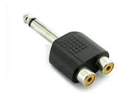 Conector Adaptador Doble Rca Hembra Plug 6.5mm Mono Metal