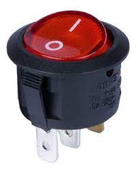 Interruptor Switch Balancin Apagador Redondo 3 Pines C Piloto 10AMP 125V 6AMP 250V