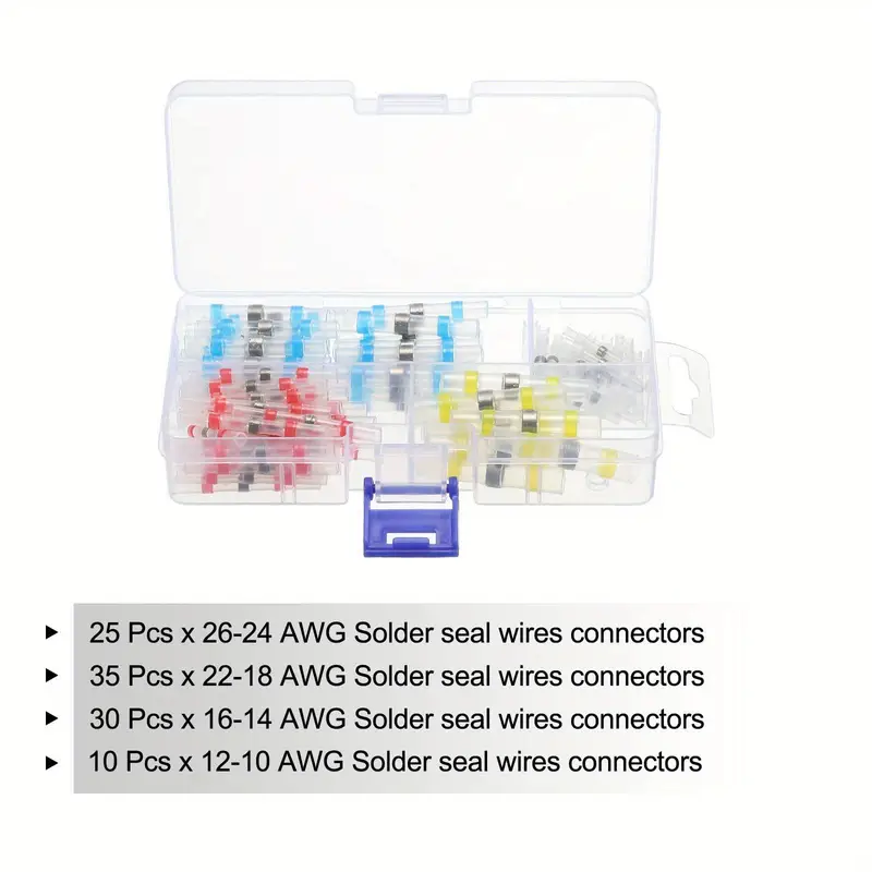 Kit de Terminales de Soldadura de Contracción 100 Piezas Conectores de Conexión Rápida con Tubo de Crimp Aislado, Contacto de Aluminio, - Image 6