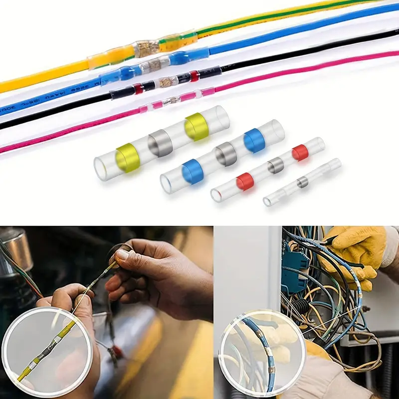 Kit de Terminales de Soldadura de Contracción 100 Piezas Conectores de Conexión Rápida con Tubo de Crimp Aislado, Contacto de Aluminio, - Image 5