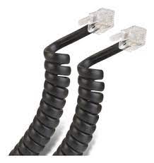 Cable Entorchado Para Auricular De Teléfono Rj 9 Blanco O Negro