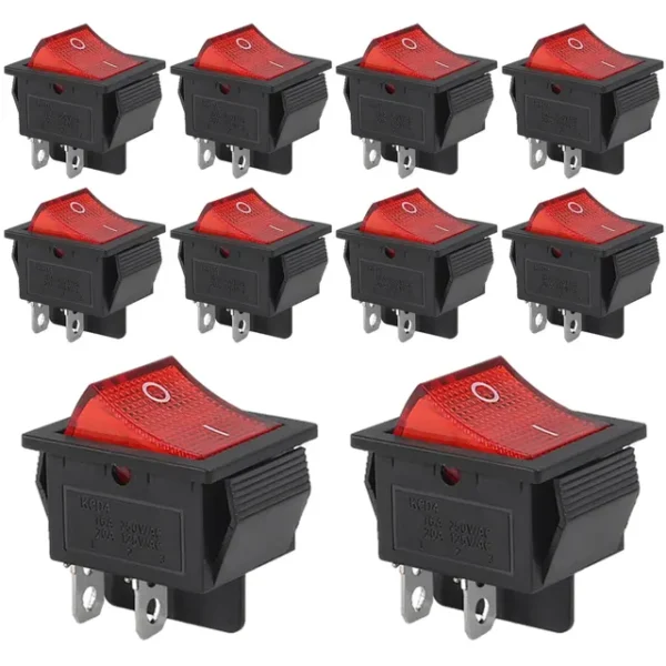interruptor basculante para barco con luz LED KCD4 16A 250V AC 20A125V AC - Image 9