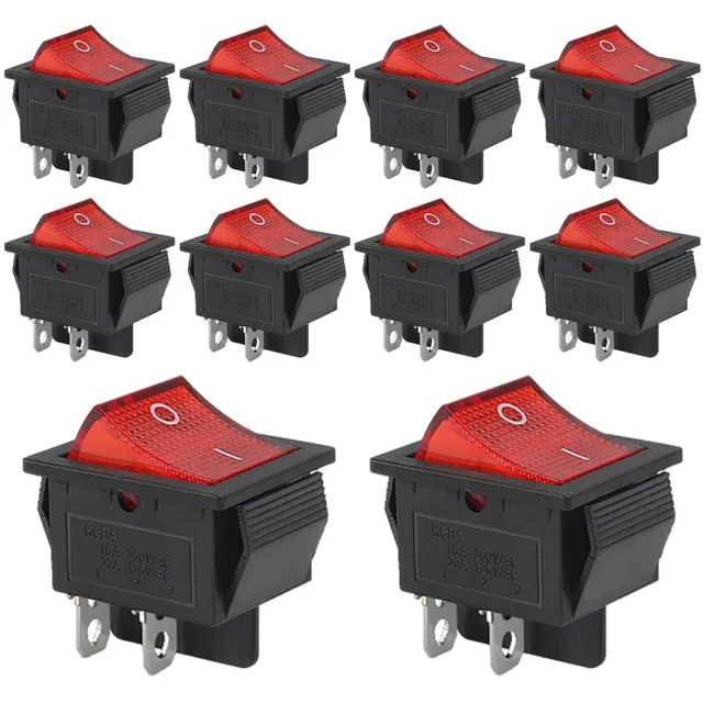 interruptor basculante para barco con luz LED KCD4 16A 250V AC 20A125V AC - Image 9