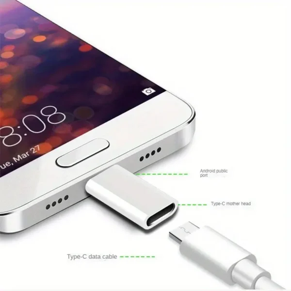 Adaptador de Tipo-C a Micro USB - Convertidor de Carga Rápida y Transferencia de Datos para Teléfonos Android - Image 4