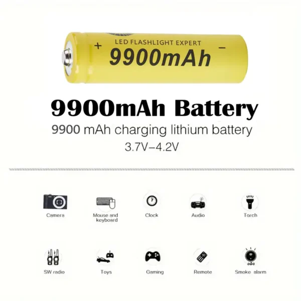 Baterías recargables 3.7V 18650 9900mAh (para ensamblar baterías de iones de litio para linternas, linternas, coches de juguete, etc.) y cargador de batería inteligente universal USB (para baterías recargables 18650 26650 14500 16340 18500