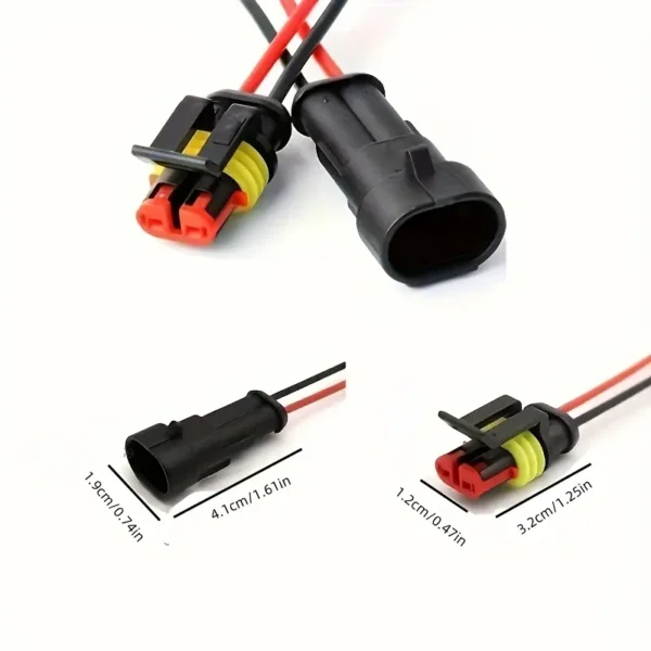 Conectores Eléctricos de 2 Pines, Enchufes Macho y Hembra para Coches - Image 2