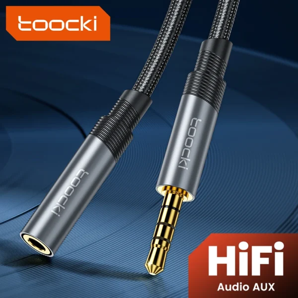 Cable auxiliar Toocki de 3,5mm, extensión de Audio macho a hembra de 5 metros - Image 5