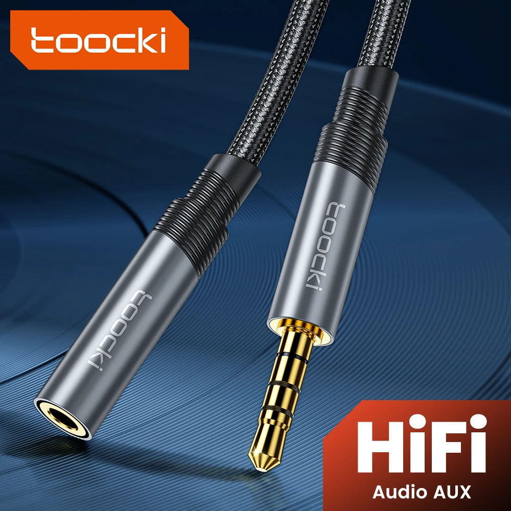 Cable auxiliar Toocki de 3,5mm, extensión de Audio macho a hembra de 5 metros - Image 5