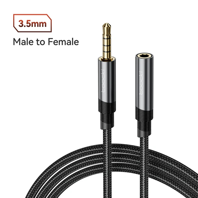 Cable auxiliar Toocki de 3,5mm, extensión de Audio macho a hembra de 5 metros - Image 6