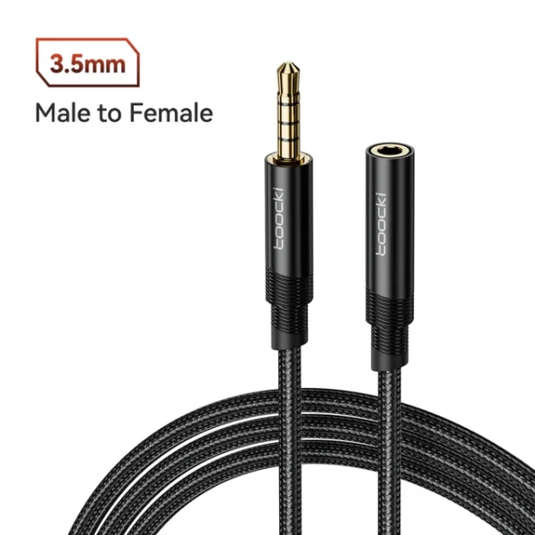 Cable auxiliar Toocki de 3,5mm, extensión de Audio macho a hembra de 5 metros - Image 3