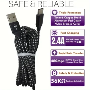 Cable de datos tipo c Cable cargador USB C Cable cargador USB A a C tipo Cable cargador de carga rápida para Samsung Xiaomi Vivo Oppo Redmi Cargador rápido
