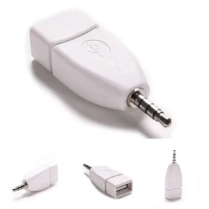 Convertidor de audio de conector de audio auxiliar macho de 3,5 mm a USB 2.0 hembra