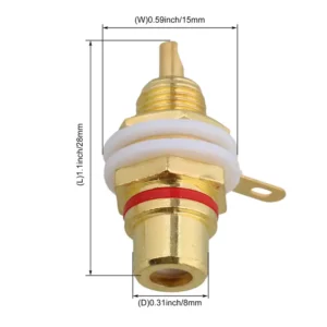 Enchufes RCA Chapados en Oro - Construcción Metálica Duradera, Tamaño de 8.0mm, par