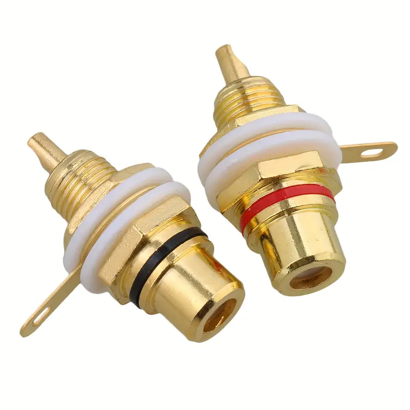Enchufes RCA Chapados en Oro - Construcción Metálica Duradera, Tamaño de 8.0mm, par - Image 6