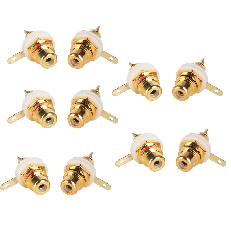 Enchufes RCA Chapados en Oro - Construcción Metálica Duradera, Tamaño de 8.0mm, par - Image 3