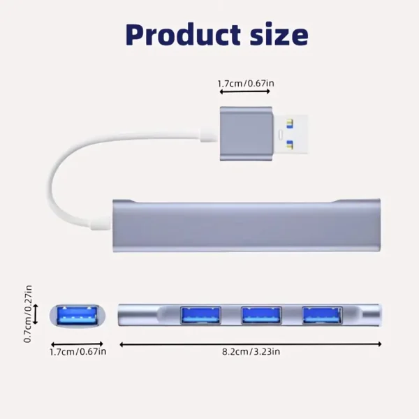 Hub usb 3.0 Adaptador con Conector Tipo-C, Diseño Integrado - Image 4