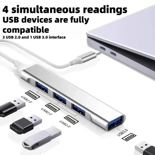 Hub usb 3.0 Adaptador con Conector Tipo-C, Diseño Integrado - Image 6