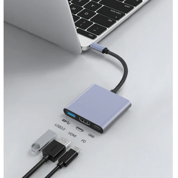 Adaptador Convertidor C A Multipuerto Usb Tipo C 3 En 1 Hdmi - Image 8