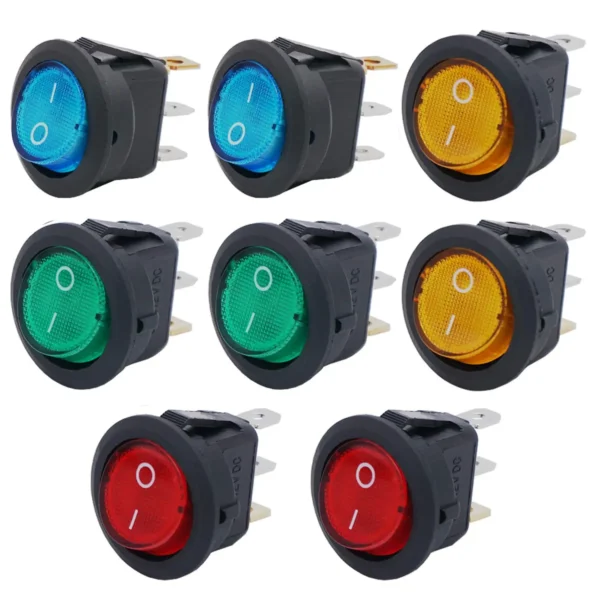 Interruptor Switch Balancin Apagador Redondo 3 Pines C Piloto 10AMP 125V 6AMP 250V - Image 4