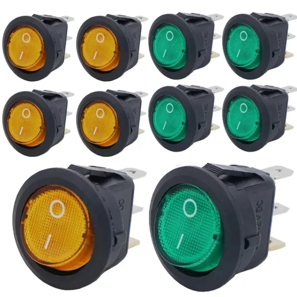 Interruptor Switch Balancin Apagador Redondo 3 Pines C Piloto 10AMP 125V 6AMP 250V - Image 11