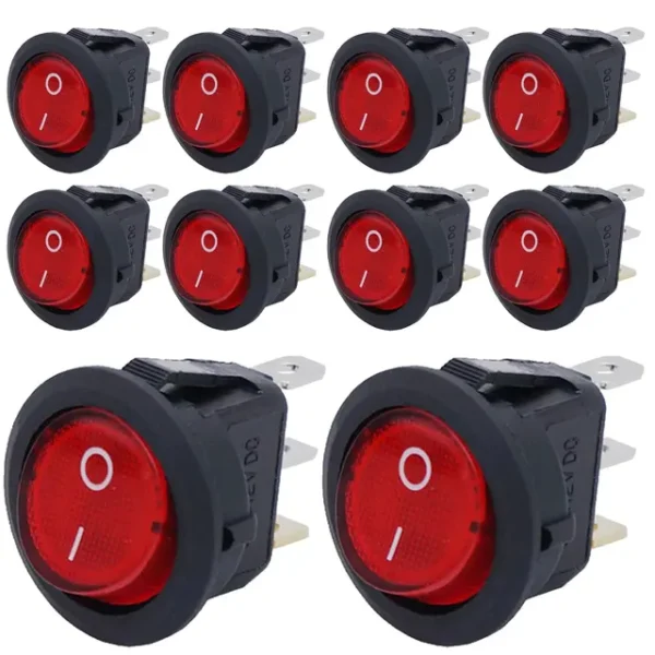 Interruptor Switch Balancin Apagador Redondo 3 Pines C Piloto 10AMP 125V 6AMP 250V - Image 12
