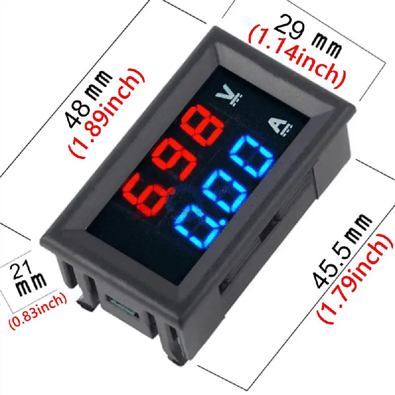 Voltímetro DC, Amperímetro LED Digital DC 0-100V/1A 10A - Image 4