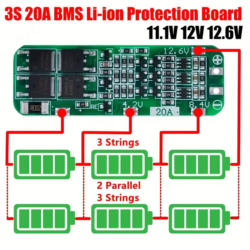 Placa de Protección de Batería de Ión de Litio 3S 20A - Image 7