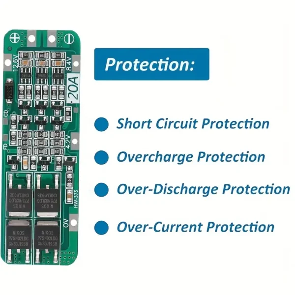 Placa de Protección de Batería de Ión de Litio 3S 20A - Image 5