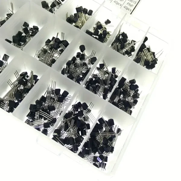 Transistores, 24 tipos NPN y PNP, BC327-S9015, BC558, BC549, 2N2222, 2N5401, A1015, C1815, S8550 caja 960 piezas - Image 3