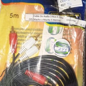 Cable De Audio 2 Rca A 2 Rca Macho a Macho 5 Metros