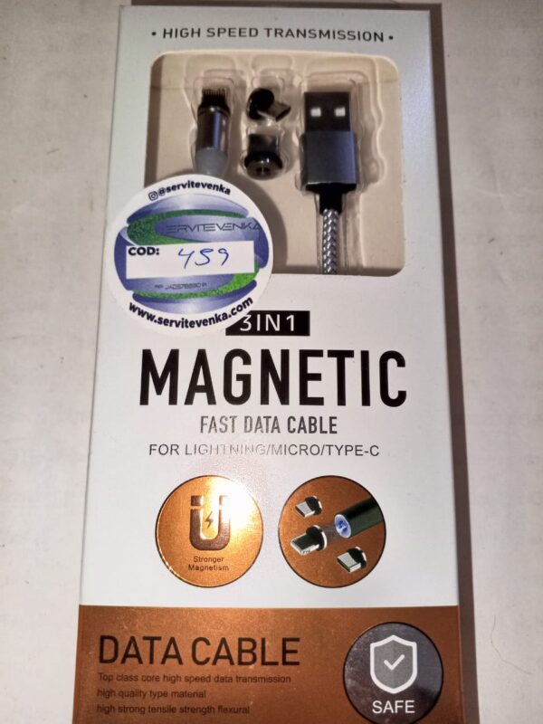 Cable Cargador Imantado Magnético Tres Puntas 3 Micro Usb Iphone