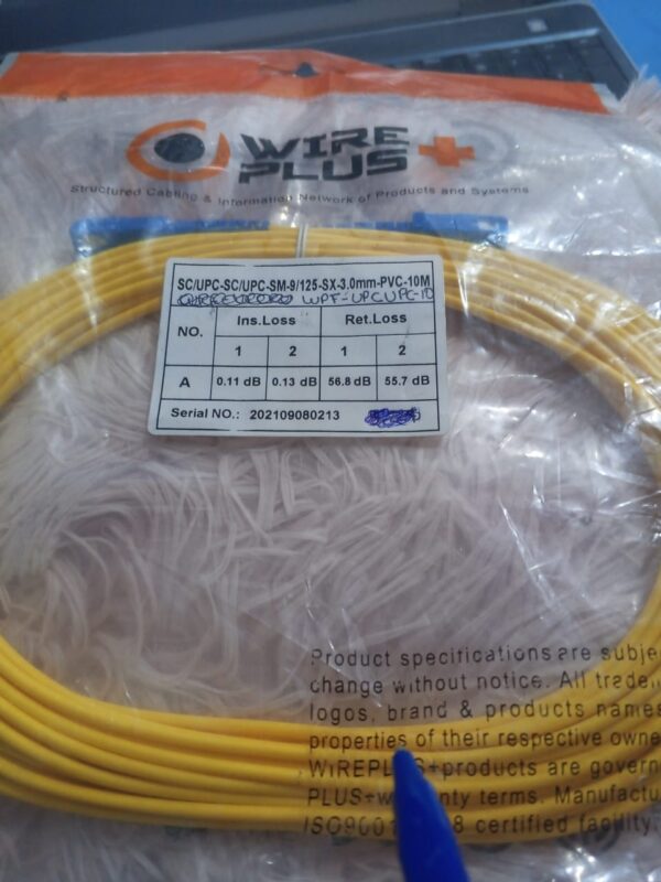Patch Cord Fibra Óptica Sc/upc-sc/upc De 10 Metro Wireplus - Image 3