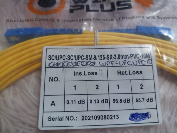 Patch Cord Fibra Óptica Sc/upc-sc/upc De 10 Metro Wireplus - Image 5