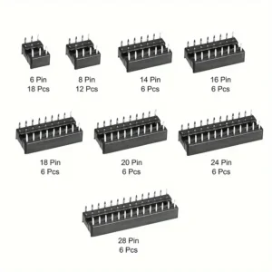  base de chip IC  enchufes IC duraderos, pin plano, tamaños surtidos 6P-28 Pines