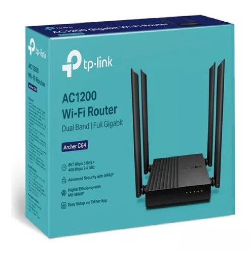 Router Tp Link Ac1200 Archer C64 - Doble Banda 5GHz, Gigabit, Alta Velocidad