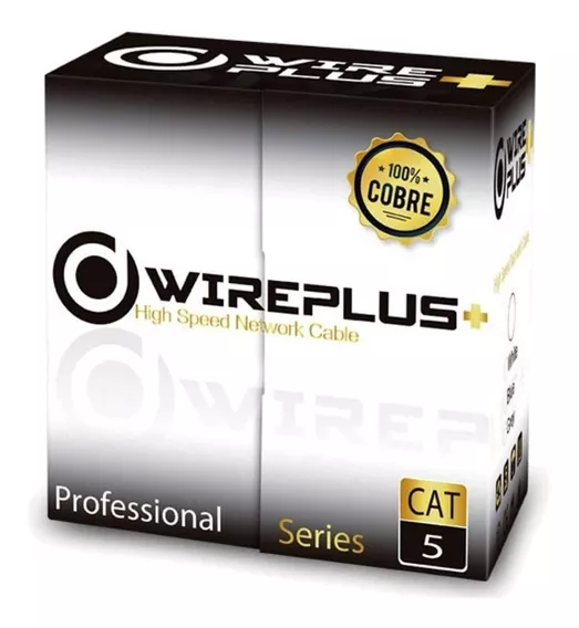 Cable Utp Cat5E 100m 100% Cobre Wireplus+ Exteriores - Alta calidad y resistencia para uso en exteriores