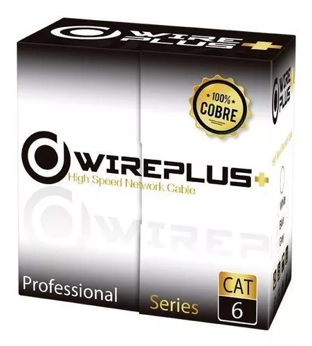Cable Utp Cat6 100m 100% Cobre Wireplus+ Exteriores - Cable de Red  para  Exteriores