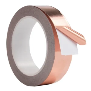 Rollo Cinta De Cobre Con Adhesivo De ancho 30mm o 3 cm  espesor 0.06mm  largo  10 metros