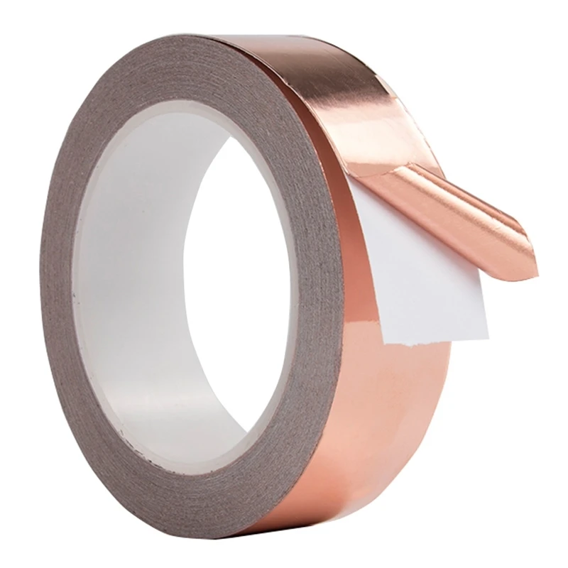 Rollo Cinta De Cobre Con Adhesivo De ancho 30mm o 3 cm  espesor 0.06mm  largo  10 metros