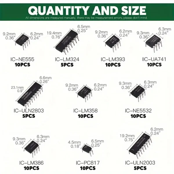 circuito  Chips DIP con NE555, LM324 y Más - Componentes Electrónicos Versátiles para Proyectos DIY Kit de 85 piezas - Image 5